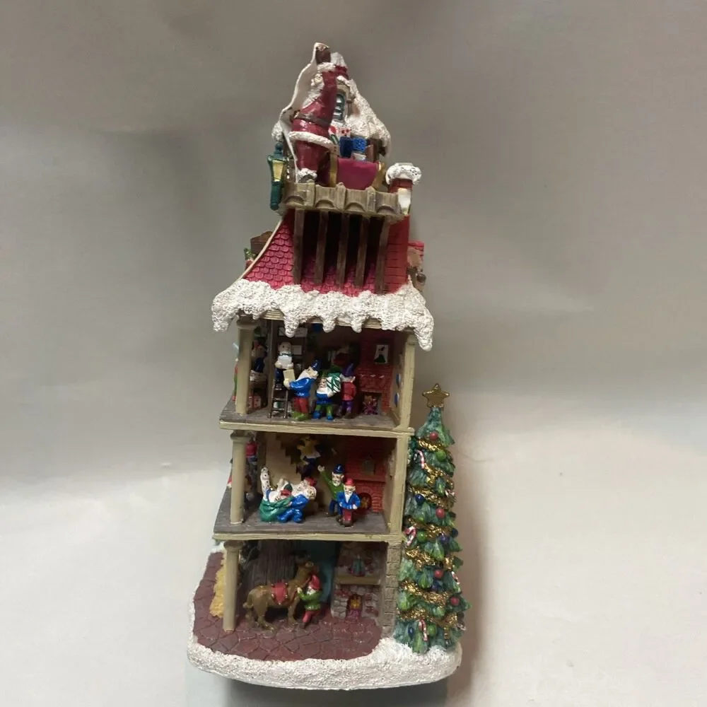 Vintage Handcrafted Imagination Santa's Workshop Figurine 8 in Resin 2000